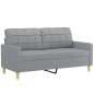 vidaXL 2-tlg. Sofagarnitur mit Kissen Hellgrau Stoff vidaXL 2-tlg. Sofagarnitur mit Kissen Hellgrau Stoff