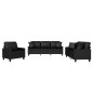 vidaXL 3-tlg. Sofagarnitur mit Kissen Schwarz Kunstleder vidaXL 3-tlg. Sofagarnitur mit Kissen Schwarz Kunstleder