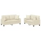 vidaXL 2-tlg. Sofagarnitur mit Kissen Creme Kunstleder vidaXL 2-tlg. Sofagarnitur mit Kissen Creme Kunstleder