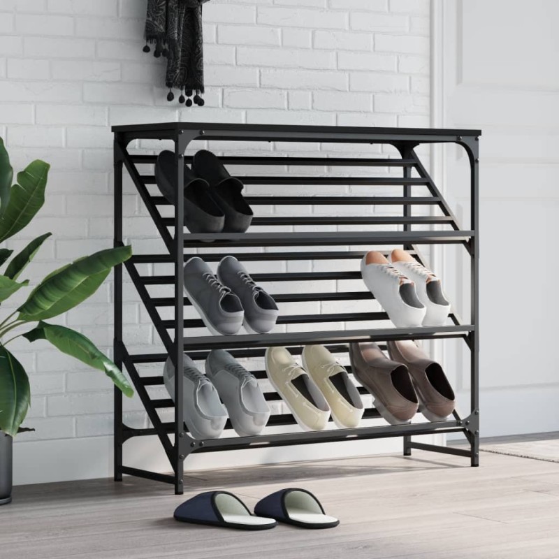 vidaXL Schuhregal Schwarz 90x30x85 cm Holzwerkstoff vidaXL Schuhregal Schwarz 90x30x85 cm Holzwerkstoff