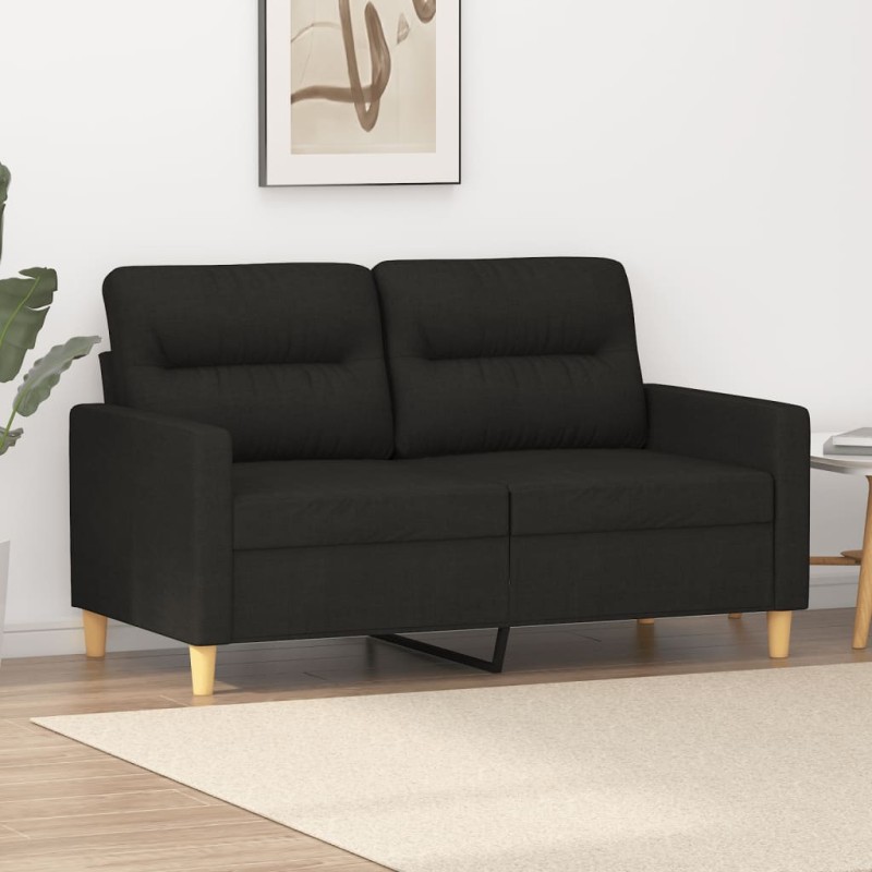 vidaXL 2-Sitzer-Sofa Schwarz 120 cm Stoff vidaXL 2-Sitzer-Sofa Schwarz 120 cm Stoff