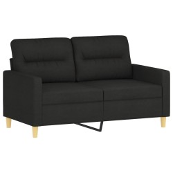vidaXL 2-Sitzer-Sofa Schwarz 120 cm Stoff