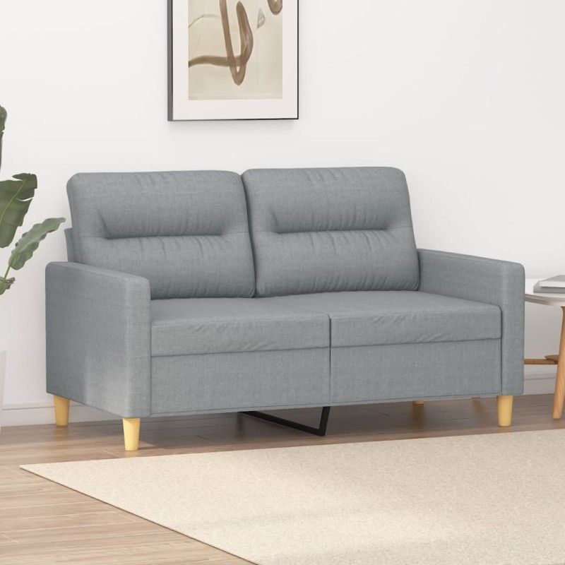 vidaXL 2-Sitzer-Sofa Hellgrau 120 cm Stoff vidaXL 2-Sitzer-Sofa Hellgrau 120 cm Stoff
