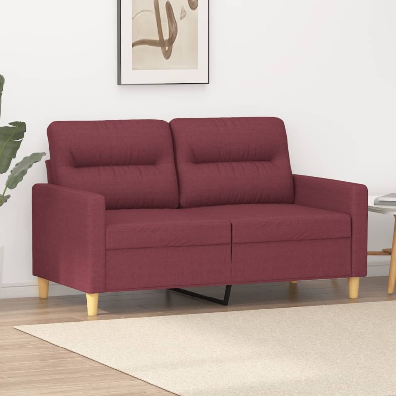 vidaXL 2-Sitzer-Sofa Weinrot 120 cm Stoff vidaXL 2-Sitzer-Sofa Weinrot 120 cm Stoff