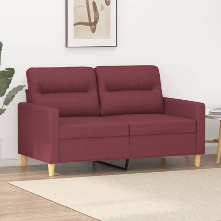 vidaXL 2-Sitzer-Sofa Weinrot 120 cm Stoff