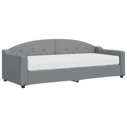 vidaXL Tagesbett mit Matratze Hellgrau 80x200 cm Stoff