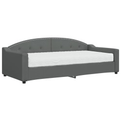 vidaXL Tagesbett mit Matratze Dunkelgrau 90x200 cm Stoff