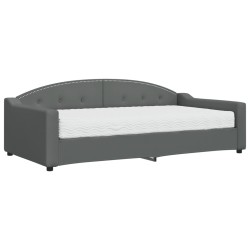 vidaXL Tagesbett mit Matratze Dunkelgrau 100x200 cm Stoff