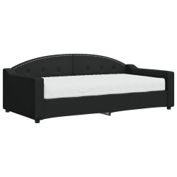 vidaXL Tagesbett mit Matratze Schwarz 90x190 cm Stoff