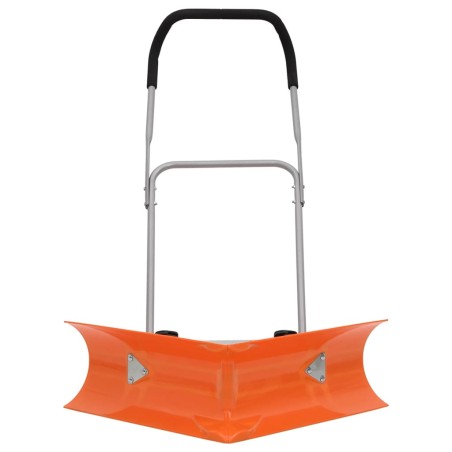 vidaXL Schneeschieber mit Teleskopgriff Orange Stahl