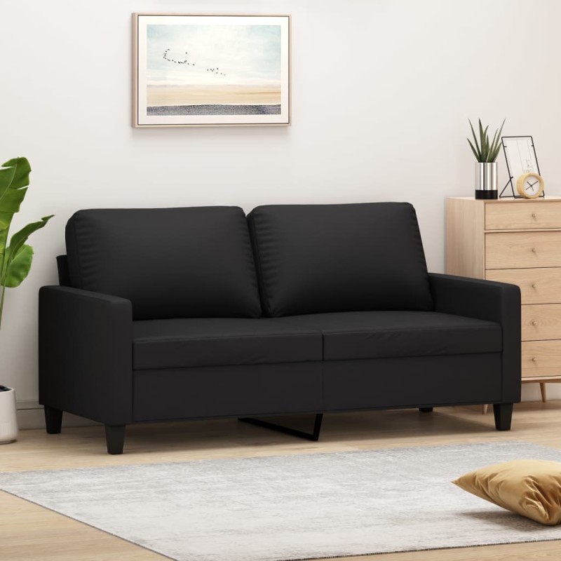 vidaXL 2-Sitzer-Sofa Schwarz 140 cm Kunstleder vidaXL 2-Sitzer-Sofa Schwarz 140 cm Kunstleder