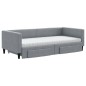 vidaXL Tagesbett Ausziehbar mit Schubladen Hellgrau 90x200 cm Stoff vidaXL Tagesbett Ausziehbar mit Schubladen Hellgrau 90x200 cm Stoff