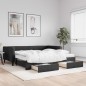 vidaXL Tagesbett Ausziehbar mit Schubladen Schwarz 100x200 cm Stoff vidaXL Tagesbett Ausziehbar mit Schubladen Schwarz 100x200 cm Stoff