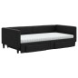 vidaXL Tagesbett Ausziehbar mit Schubladen Schwarz 100x200 cm Stoff vidaXL Tagesbett Ausziehbar mit Schubladen Schwarz 100x200 cm Stoff