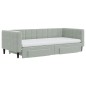 vidaXL Tagesbett Ausziehbar mit Schubladen Hellgrau 90x200 cm Samt vidaXL Tagesbett Ausziehbar mit Schubladen Hellgrau 90x200 cm Samt