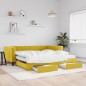 vidaXL Tagesbett Ausziehbar mit Schubladen Gelb 100x200 cm Samt vidaXL Tagesbett Ausziehbar mit Schubladen Gelb 100x200 cm Samt