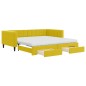 vidaXL Tagesbett Ausziehbar mit Schubladen Gelb 100x200 cm Samt vidaXL Tagesbett Ausziehbar mit Schubladen Gelb 100x200 cm Samt