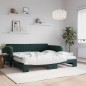 vidaXL Tagesbett Ausziehbar mit Matratzen Dunkelgrün 100x200 cm Samt vidaXL Tagesbett Ausziehbar mit Matratzen Dunkelgrün 100x200 cm Samt