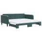 vidaXL Tagesbett Ausziehbar mit Matratzen Dunkelgrün 100x200 cm Samt vidaXL Tagesbett Ausziehbar mit Matratzen Dunkelgrün 100x200 cm Samt