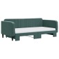 vidaXL Tagesbett Ausziehbar mit Matratzen Dunkelgrün 100x200 cm Samt vidaXL Tagesbett Ausziehbar mit Matratzen Dunkelgrün 100x200 cm Samt