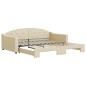 vidaXL Tagesbett Ausziehbar Creme 100x200 cm Stoff vidaXL Tagesbett Ausziehbar Creme 100x200 cm Stoff