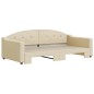 vidaXL Tagesbett Ausziehbar Creme 100x200 cm Stoff vidaXL Tagesbett Ausziehbar Creme 100x200 cm Stoff