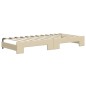 vidaXL Tagesbett Ausziehbar Creme 100x200 cm Stoff vidaXL Tagesbett Ausziehbar Creme 100x200 cm Stoff