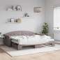 vidaXL Tagesbett Ausziehbar mit Matratzen Taupe 90x200 cm Stoff vidaXL Tagesbett Ausziehbar mit Matratzen Taupe 90x200 cm Stoff