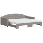 vidaXL Tagesbett Ausziehbar mit Matratzen Taupe 90x200 cm Stoff vidaXL Tagesbett Ausziehbar mit Matratzen Taupe 90x200 cm Stoff