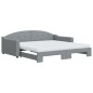 vidaXL Tagesbett Ausziehbar mit Matratze Hellgrau 100x200 cm Stoff vidaXL Tagesbett Ausziehbar mit Matratze Hellgrau 100x200 cm Stoff