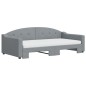 vidaXL Tagesbett Ausziehbar mit Matratze Hellgrau 100x200 cm Stoff vidaXL Tagesbett Ausziehbar mit Matratze Hellgrau 100x200 cm Stoff