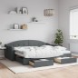 vidaXL Tagesbett Ausziehbar mit Schubladen Dunkelgrau 90x200 cm Stoff vidaXL Tagesbett Ausziehbar mit Schubladen Dunkelgrau 90x200 cm Stoff