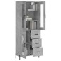 Highboard Betongrau 69,5x34x180 cm Holzwerkstoff Highboard Betongrau 69,5x34x180 cm Holzwerkstoff