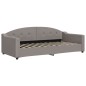 vidaXL Tagesbett Ausziehbar mit Schubladen Taupe 90x200 cm Stoff vidaXL Tagesbett Ausziehbar mit Schubladen Taupe 90x200 cm Stoff