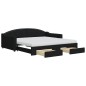 vidaXL Tagesbett Ausziehbar mit Schubladen Schwarz 100x200 cm Stoff vidaXL Tagesbett Ausziehbar mit Schubladen Schwarz 100x200 cm Stoff