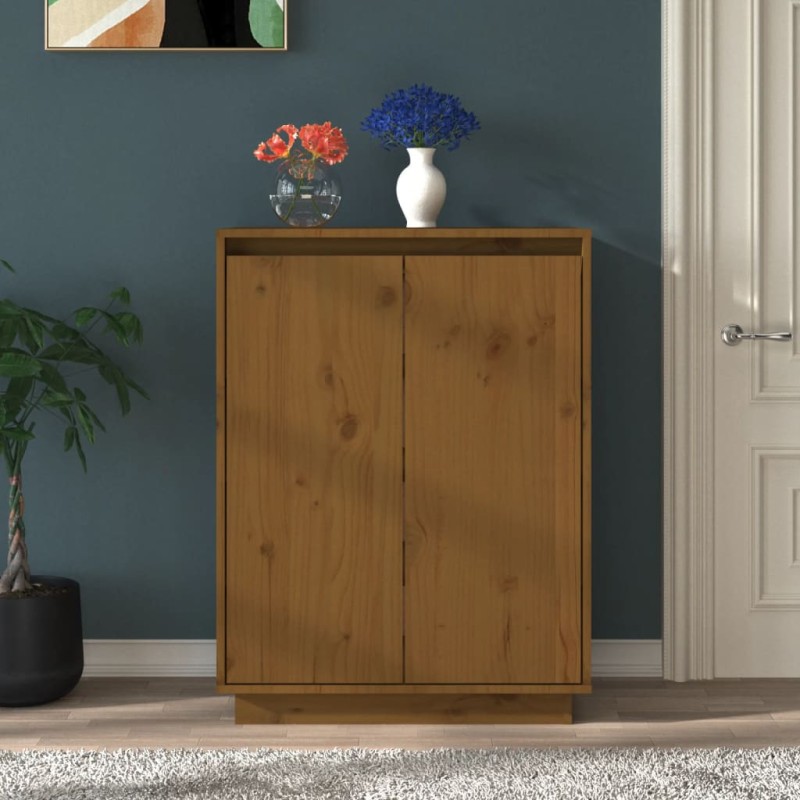Schuhschrank Honigbraun 60x35x80 cm Massivholz Kiefer Schuhschrank Honigbraun 60x35x80 cm Massivholz Kiefer