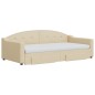 vidaXL Tagesbett Ausziehbar mit Schubladen Creme 100x200 cm Stoff vidaXL Tagesbett Ausziehbar mit Schubladen Creme 100x200 cm Stoff