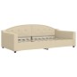 vidaXL Tagesbett Ausziehbar mit Schubladen Creme 100x200 cm Stoff vidaXL Tagesbett Ausziehbar mit Schubladen Creme 100x200 cm Stoff