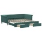 vidaXL Tagesbett Ausziehbar mit Schubladen Dunkelgrün 100x200 cm Samt vidaXL Tagesbett Ausziehbar mit Schubladen Dunkelgrün 100x200 cm Samt