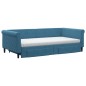 vidaXL Tagesbett Ausziehbar mit Schubladen Blau 100x200 cm Samt vidaXL Tagesbett Ausziehbar mit Schubladen Blau 100x200 cm Samt