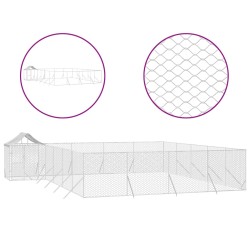 vidaXL Outdoor-Hundezwinger mit Dach Silbern 10x8x2,5 m Stahl Verzinkt