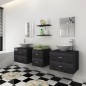 vidaXL 9-tlg. Badmöbel-Set mit Waschbecken und Wasserhahn Schwarz vidaXL 9-tlg. Badmöbel-Set mit Waschbecken und Wasserhahn Schwarz