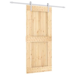 vidaXL Schiebetür mit Beschlag 90x210 cm Massivholz Kiefer
