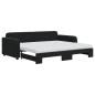 vidaXL Tagesbett Ausziehbar mit Matratzen Schwarz 90x200 cm Samt vidaXL Tagesbett Ausziehbar mit Matratzen Schwarz 90x200 cm Samt