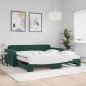 vidaXL Tagesbett Ausziehbar mit Matratzen Dunkelgrün 100x200 cm Samt vidaXL Tagesbett Ausziehbar mit Matratzen Dunkelgrün 100x200 cm Samt