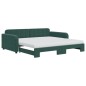 vidaXL Tagesbett Ausziehbar mit Matratzen Dunkelgrün 100x200 cm Samt vidaXL Tagesbett Ausziehbar mit Matratzen Dunkelgrün 100x200 cm Samt