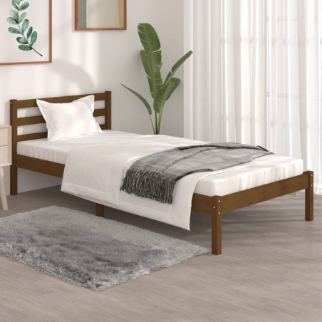 vidaXL Massivholzbett Kiefer 90x190 cm Honigbraun