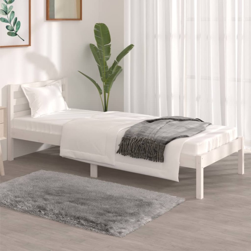 vidaXL Massivholzbett Kiefer 75x190 cm Weiß vidaXL Massivholzbett Kiefer 75x190 cm Weiß
