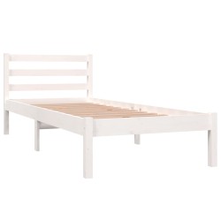 vidaXL Massivholzbett Kiefer 75x190 cm Weiß