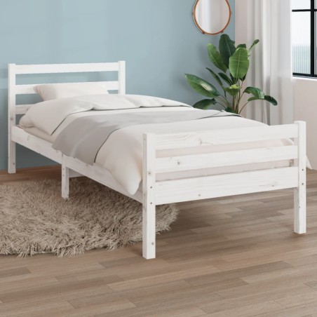 vidaXL Massivholzbett Weiß 75x190 cm
